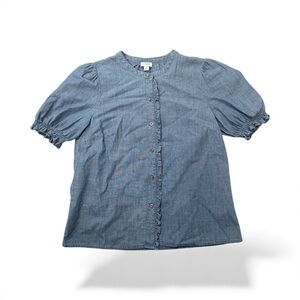 J. Crew Women’s Short Sleeve Denim Button Down Shirt
